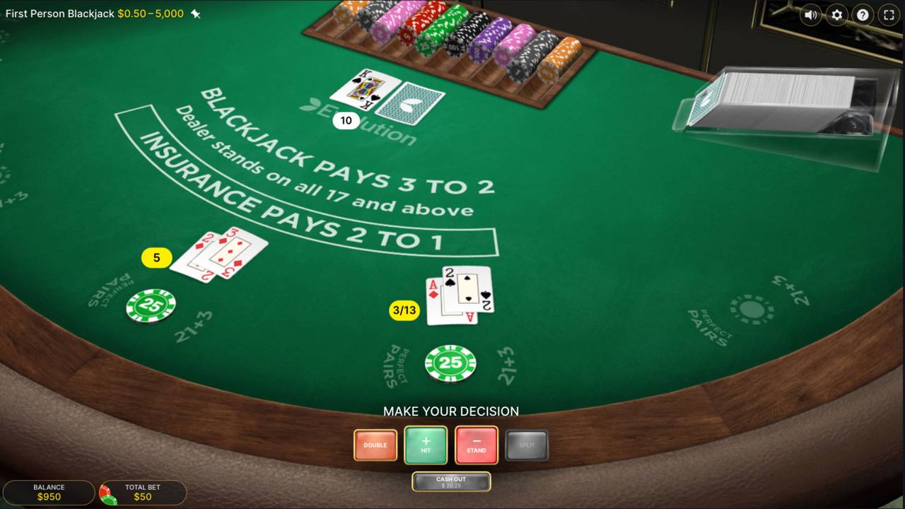 First Person Blackjack (Evolution Gaming) Image 1